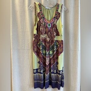Unity world dress, smocked waist, sleeveless, BoHo style/ cozy/ size L